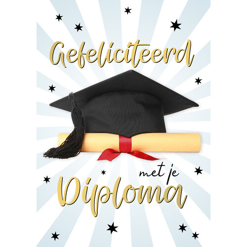 Gefeliciteerd met je diploma Geslaagd kaart