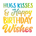 Hugs kisses & Happy birthday wishes Verjaardagskaart