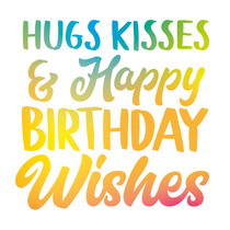 Hugs kisses & Happy birthday wishes Verjaardagskaart