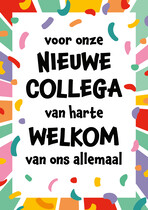 Voor onze nieuwe collega welkomskaart