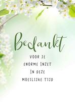 Bedankt voor je enorme inzet