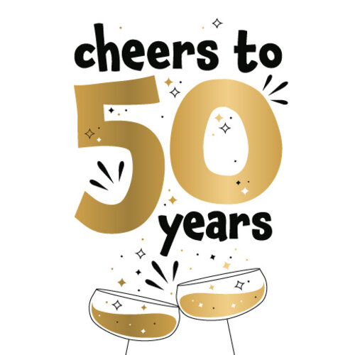 Cheers to 50 years Verjaardagskaart