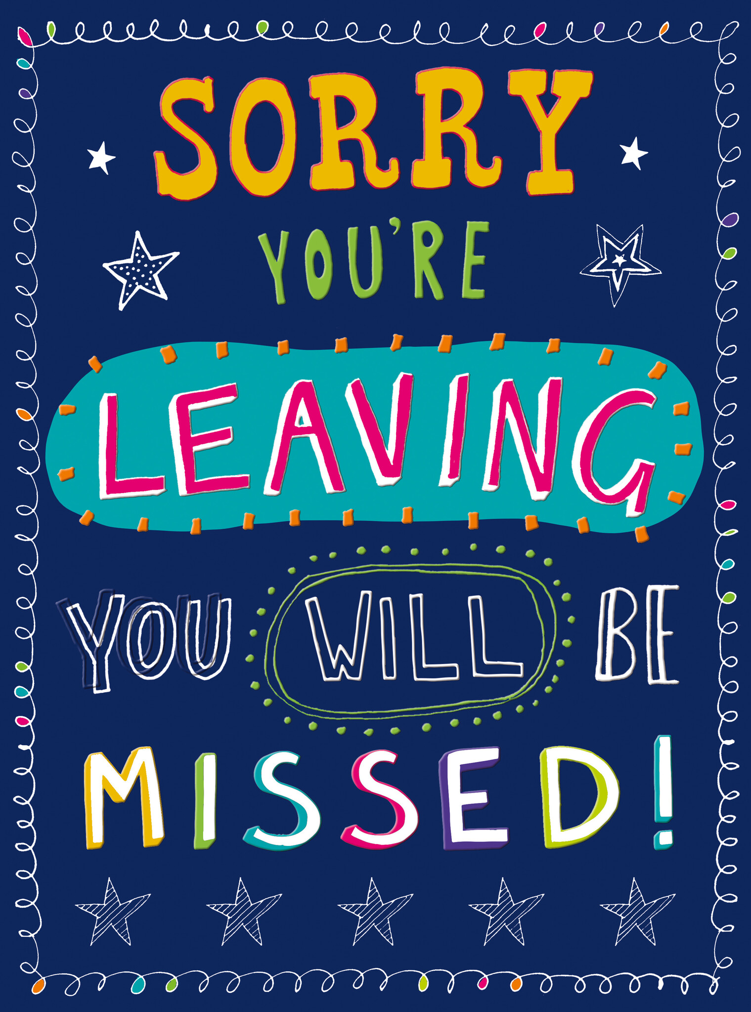 XL kaart - Sorry you're leaving you will be missed!