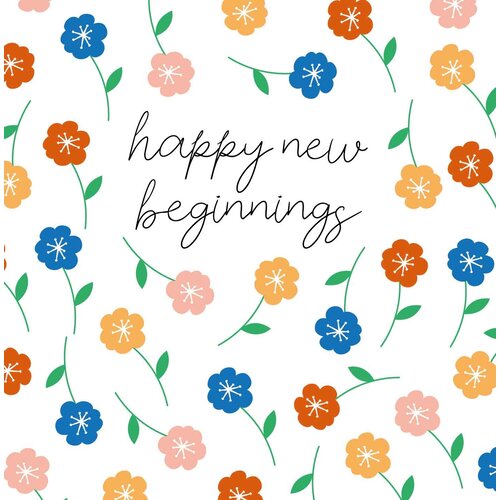Happy new beginnings Succeskaart