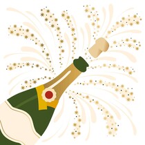 XL kaart - Champagne fles Felicitatiekaart