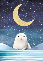 Ijsbeer en maan blancokaart