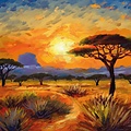 Blanco zonsondergang kunst Blancokaart