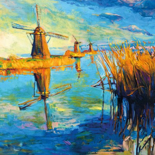 Blanco molen en rivier kunst Blancokaart