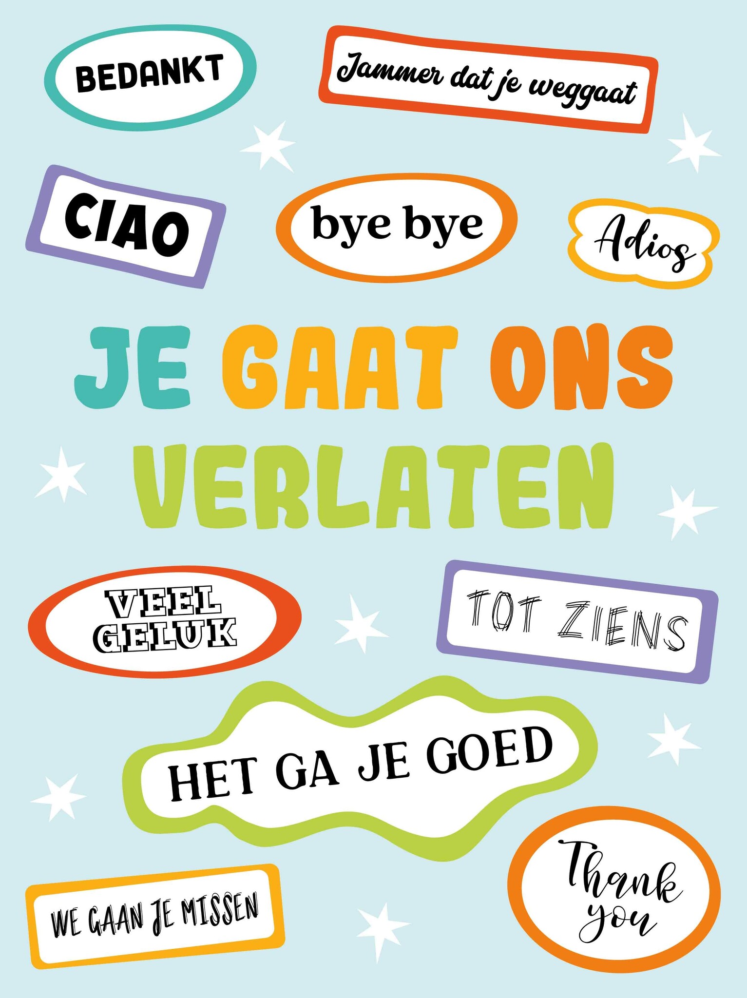 Je Gaat Ons Verlaten XL kaart - Je gaat ons verlaten Afscheidskaart - Snelwenskaart.nl