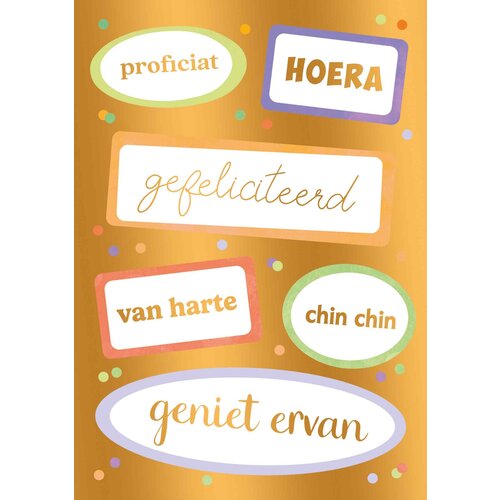 Gefelicteerd hoera van harte Felicitatiekaart