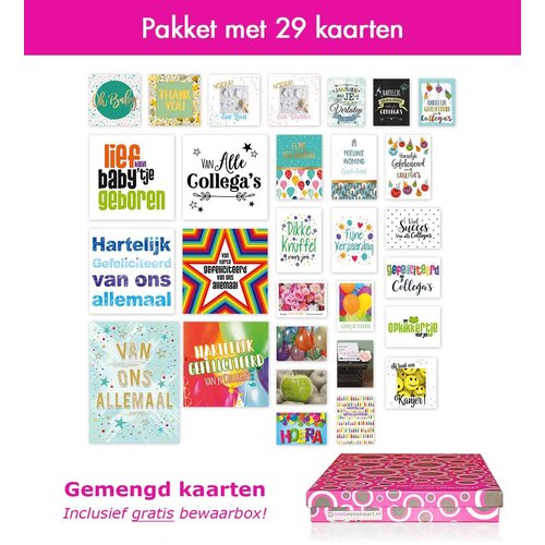 Gemengde wenskaartenset van 29 stuks