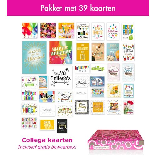 Collega wenskaartenset van 39 stuks
