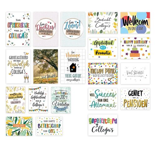 Collega wenskaartenset van 20 stuks