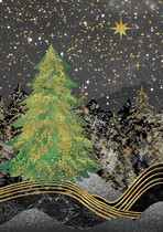 Blanco kerstkaart kerstboom