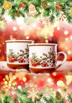 Blanco kerstkaart mokken proost