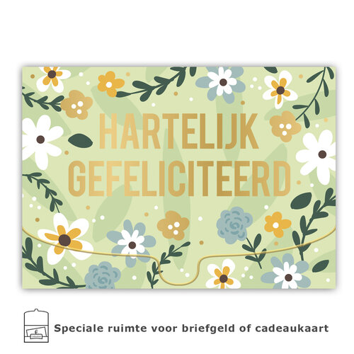 Hartelijk gefeliciteerd cadeau-envelop