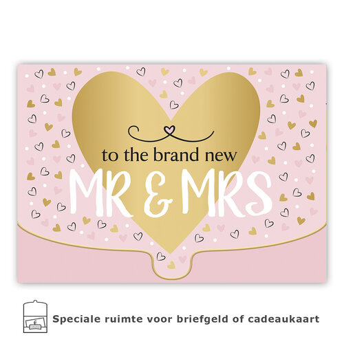 Brand new mr & mrs cadeau-envelop
