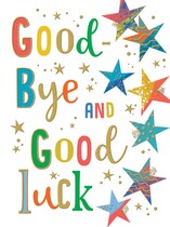XL kaart - Goodbye & goodluck Afscheidskaart