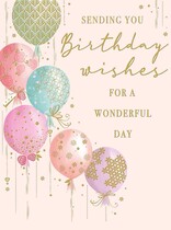XL kaart - Sending you birthday wishes Verjaardgskaart