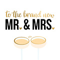 XL kaart - To the brand new mr and misses Trouwkaart