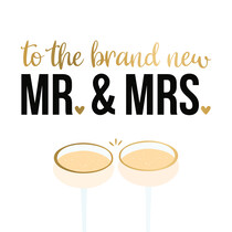 XL kaart - To the brand new mr and misses Trouwkaart