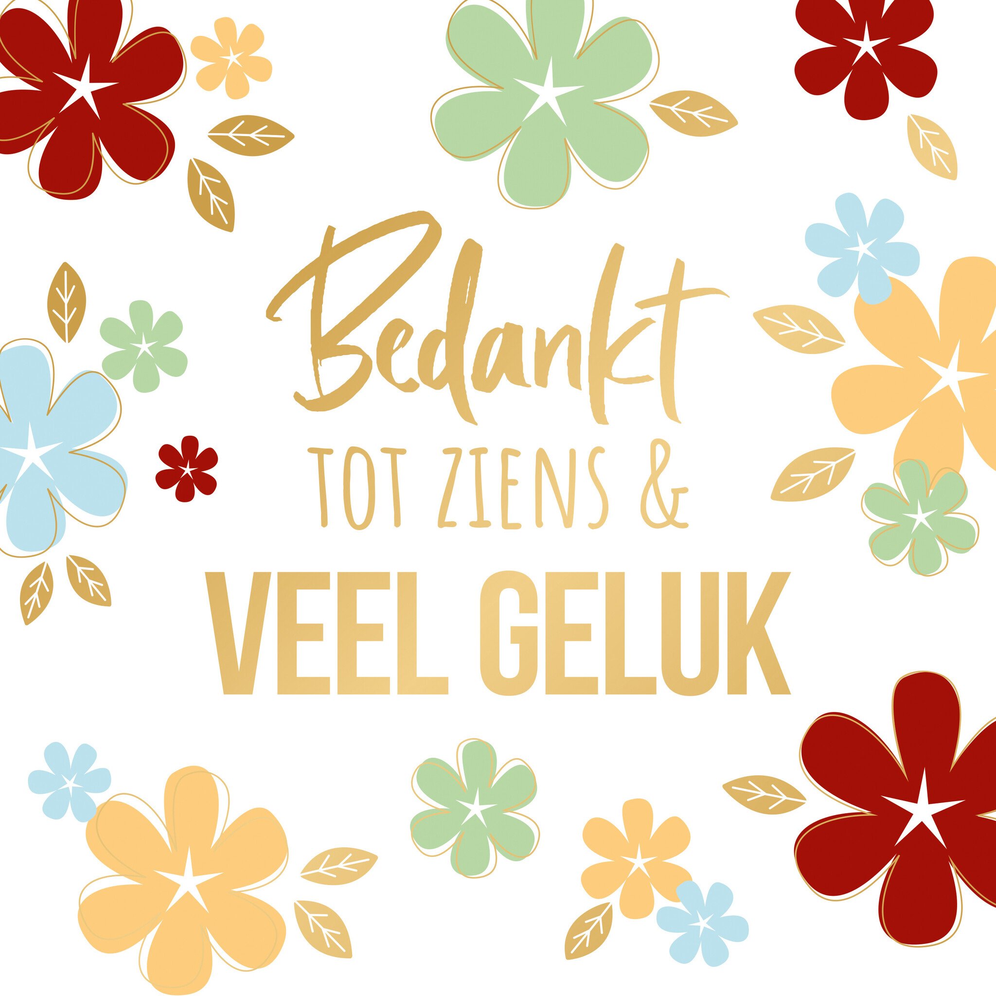 XL kaart - Bedankt tot ziens en veel geluk Afscheidskaart