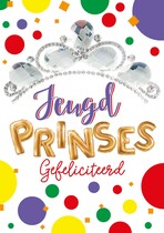 Jeugdprinses gefeliciteerd Carnaval kaart