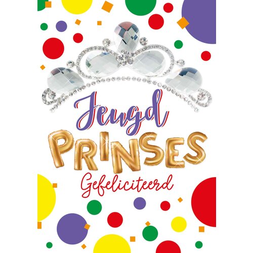 Jeugdprinses gefeliciteerd Carnaval kaart