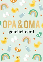 Opa en oma gefeliciteerd geboortekaart