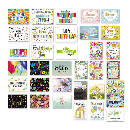 Kleine wenskaartenset van 33 stuks