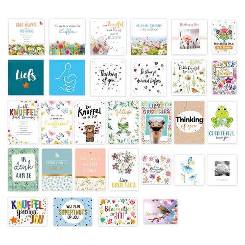 Uit het hart wenskaartenset van 30 stuks