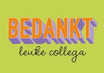 Bedankt leuke collega Bedankkaart