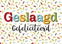 Geslaagd gefeliciteerd Geslaagdkaart