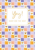 Yay baby on the way Geboortekaart
