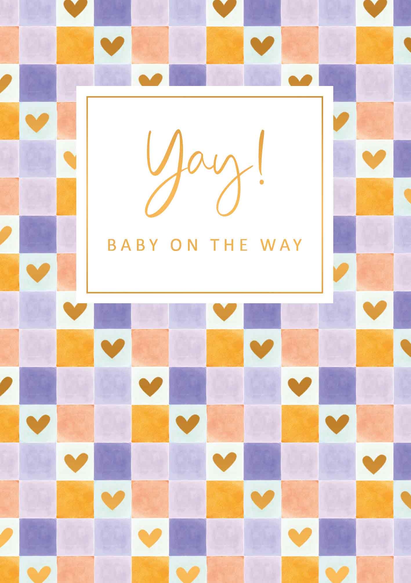 Yay baby on the way Geboortekaart