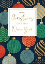 Merry christmas and a happy new year Kerstkaart