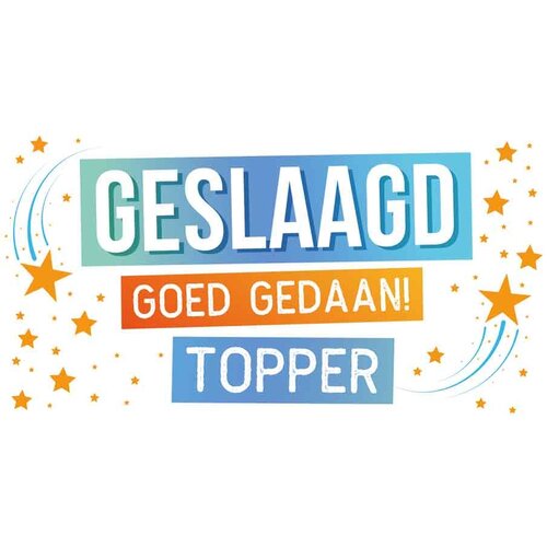 Geslaagd, goed gedaan! Topper Geslaagd kaart