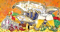 Hoed en kroon Carnaval kaart