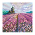 Blanco paarse tulpen velden molen kunst Blancokaart