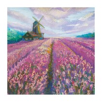 Blanco paarse tulpen velden molen kunst Blancokaart