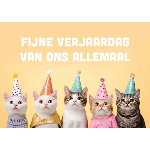 Fijne verjaardag van ons allemaal - Verjaardagskaart