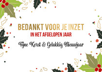 Bedankt voor je inzet