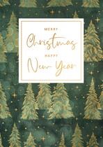Merry christmas happy new year Kerstkaart