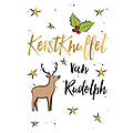 Kerstknuffel van Rudolph Kerstkaart