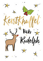 Kerstknuffel van Rudolph Kerstkaart