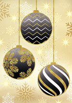 Kerstkaart kerstballen