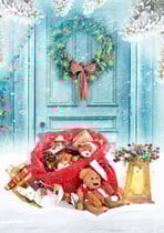 Kerskaart kerstkrans cadeaus