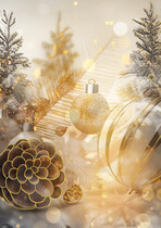 Kerstkaart kerstballen