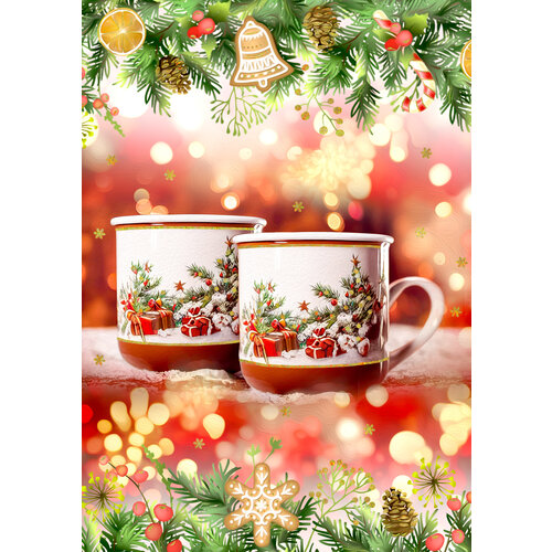 Kerstkaart mokken proost