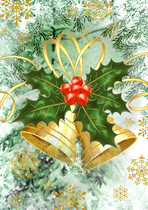Kerstkaart kerstklokken